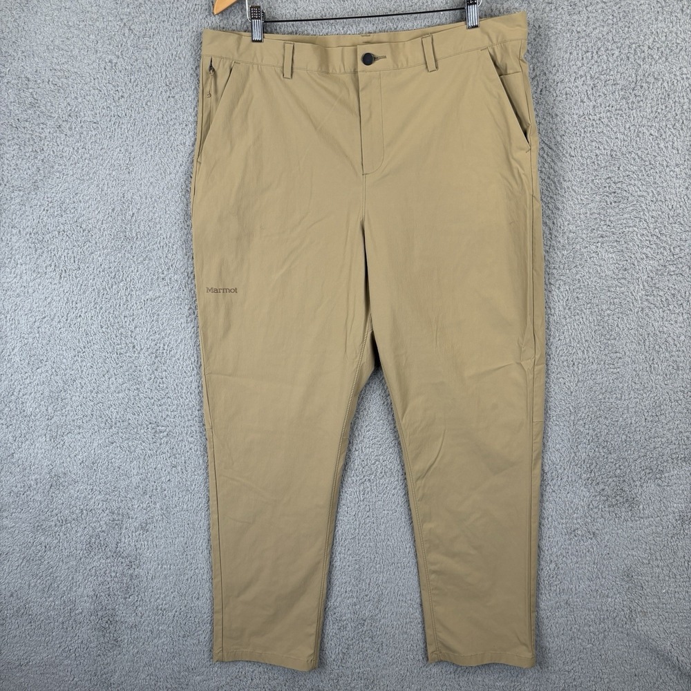 Marmot Arch Rock Pants Mens 38x30 Tan Nylon Hiking‎ Camping Outdoors Pockets